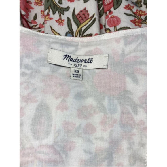 Madewell Floral Mini Dress - Red and Green - Picture 6 of 16